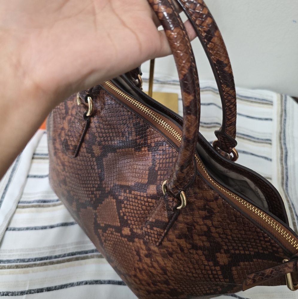 Michael Kors Elson Large Satchel PYTHON NWT - image 6